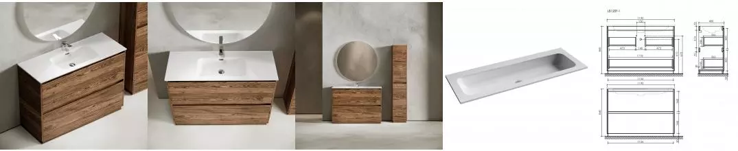 Тумба с раковиной «Sancos» Libra Floor 1190 напольная дуб чарльстон LB120F-1ECH, раковина накладная Grace белая двойная CN7016wx Тумба с раковиной «Sancos» Libra Floor 1190 напольная дуб чарльстон LB120F-1ECH, раковина накладная Grace белая двойная CN7016wx