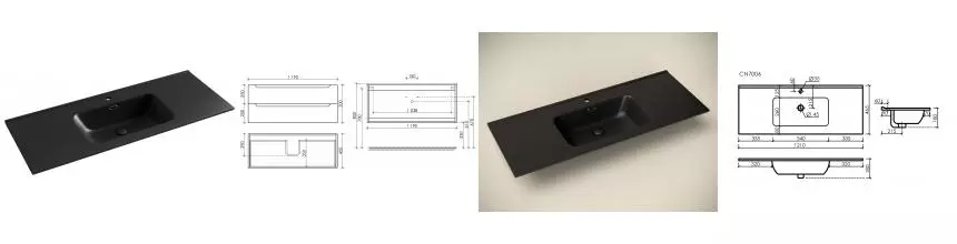 Тумба с раковиной «Sancos» Norma 2.0 1190 подвесная белый глянец NR2.0120-1W, раковина накладная Element чёрная матовая CN7006MB Тумба с раковиной «Sancos» Norma 2.0 1190 подвесная белый глянец NR2.0120-1W, раковина накладная Element чёрная матовая CN7006MB