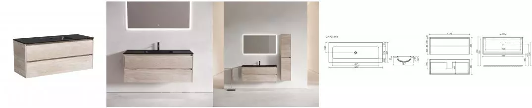 Тумба с раковиной «Sancos» Libra 1190 подвесная дуб галифакс натуральный LB120-1EG, раковина накладная Grace чёрная матовая двойная CN7016MBwx Тумба с раковиной «Sancos» Libra 1190 подвесная дуб галифакс натуральный LB120-1EG, раковина накладная Grace чёрная матовая двойная CN7016MBwx