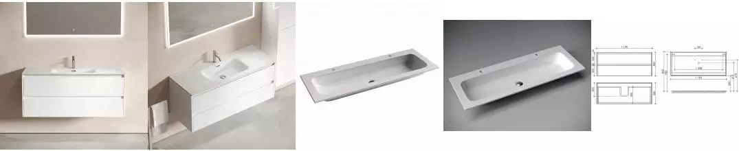 Тумба с раковиной «Sancos» Libra 1190 подвесная белый глянец LB120-1W, раковина накладная Grace белая двойная CN7016 Тумба с раковиной «Sancos» Libra 1190 подвесная белый глянец LB120-1W, раковина накладная Grace белая двойная CN7016