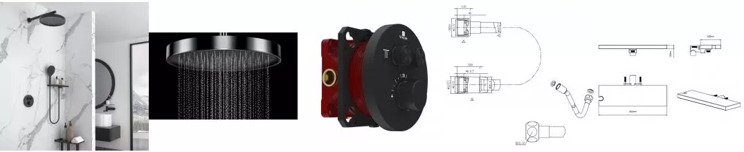 Душевая система «Vincea» VSFW-3I22MT2RMB чёрная
