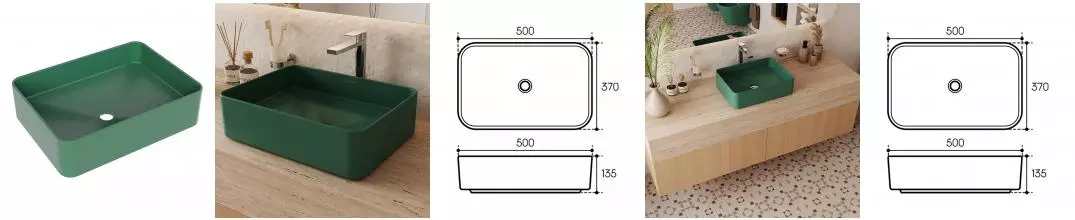 AQD ESPIRAL Раковина накладная прямоугольная 370*500, изумрудный матовый ESP0471 · Aqueduto, ESP0471 AQD ESPIRAL Раковина накладная прямоугольная 370*500, изумрудный матовый ESP0471 · Aqueduto, ESP0471