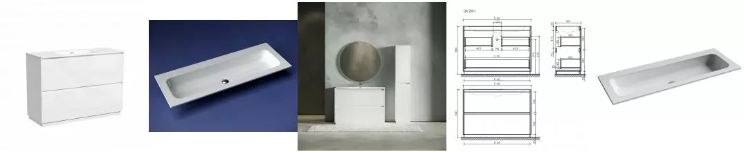 Тумба с раковиной «Sancos» Libra Floor 120 подвесная белый глянец LB120F-1W, раковина белая CN7016wx