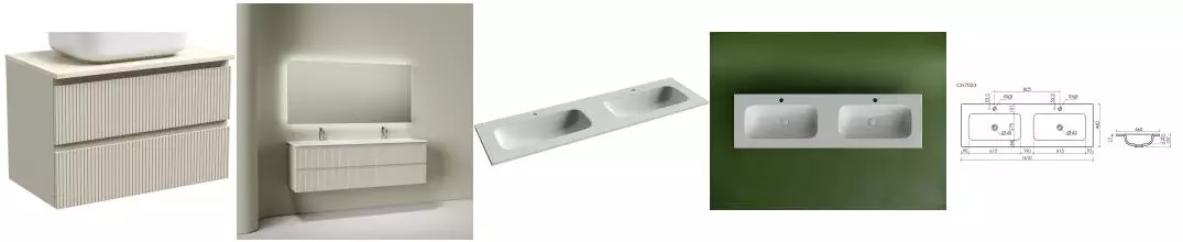 Тумба с раковиной «Sancos» Snob T 80 подвесная Beige Soft SNT80CE, раковина белая CN7023