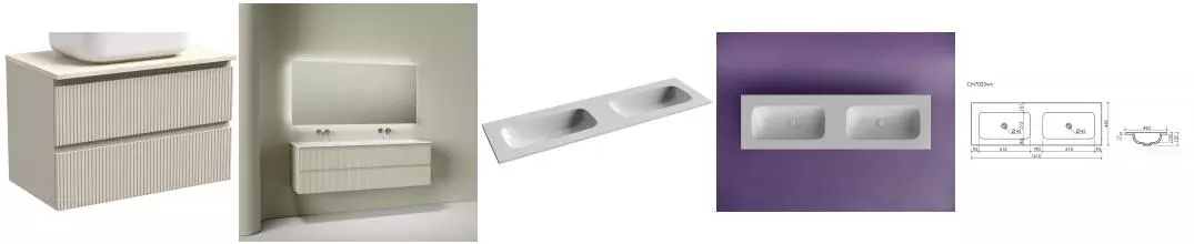 Тумба с раковиной «Sancos» Snob T 80 подвесная Beige Soft SNT80CE, раковина белая CN7023wx