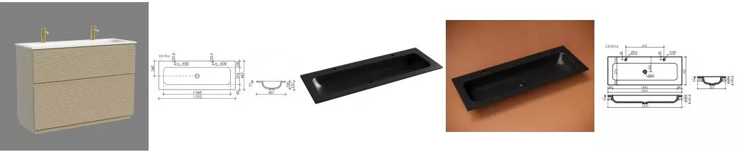 Тумба с раковиной «Sancos» Folk Floor 120 напольная капучино FL120FCP, раковина чёрная матовая CN7016MB