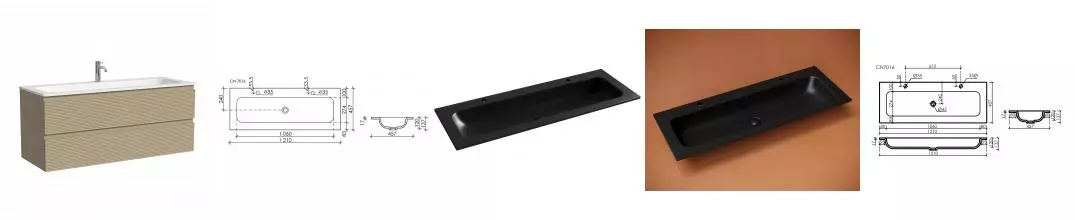 Тумба с раковиной «Sancos» Folk 120 подвесная капучино FL120CP, раковина чёрная матовая CN7016MB