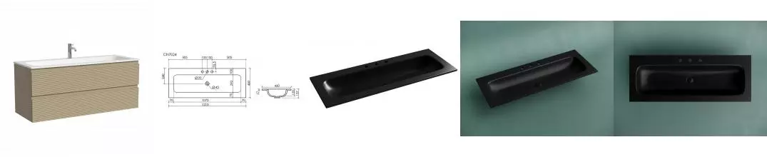 Тумба с раковиной «Sancos» Folk 120 подвесная капучино FL120CP, раковина чёрная матовая CN7024MB