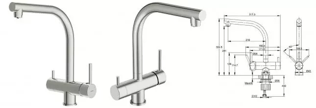 Смеситель для кухни Cersanit Crea 64840 Хром