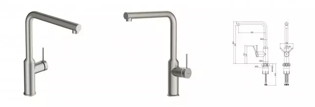 Смеситель для кухни FLAVIS однорычажный сатин