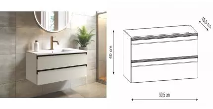 Тумба с раковиной «Onsen» Fusion 100 см 78-BP-102-K1-M15 песочный, раковина минеральный мрамор белая глянцевая Тумба с раковиной «Onsen» Fusion 100 см 78-BP-102-K1-M15 песочный, раковина минеральный мрамор белая глянцевая