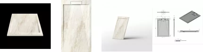 Поддон душевой ESBANO из искусственного камня ESP-LM128DR мрамор бежевый ESPLM128DR · Esbano, ESPLM128DR