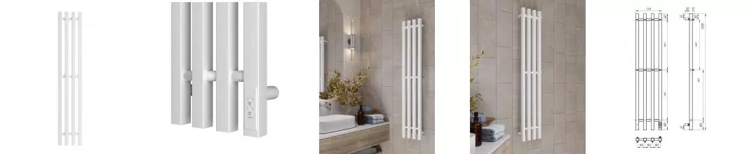 Полотенцесушитель электрический APEXTERMO Сириус SR10113WM 1100x180 с крючками, белый матовый