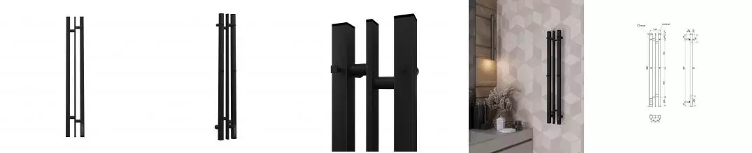 Полотенцесушитель электрический APEXTERMO Дельта DL10181BM 800x100 с крючками, черный матовый Полотенцесушитель электрический APEXTERMO Дельта DL10181BM 800x100 с крючками, черный матовый