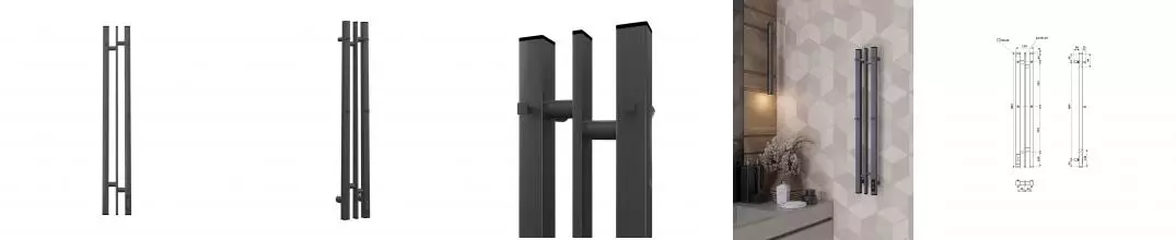 Полотенцесушитель электрический APEXTERMO Дельта DL10181GF 800x100 с крючками, графит металлик