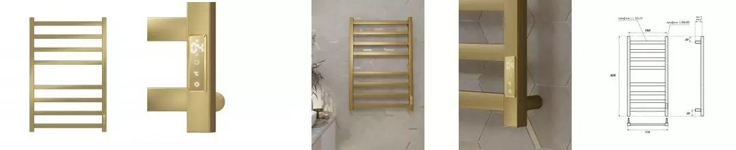 Полотенцесушитель электрический APEXTERMO Терра TR00185GL 800x500, золотой матовый