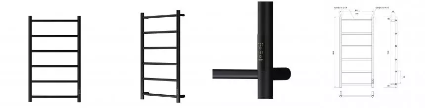 Полотенцесушитель электрический APEXTERMO Стелла Лайт ST00384BL 800x450, черный