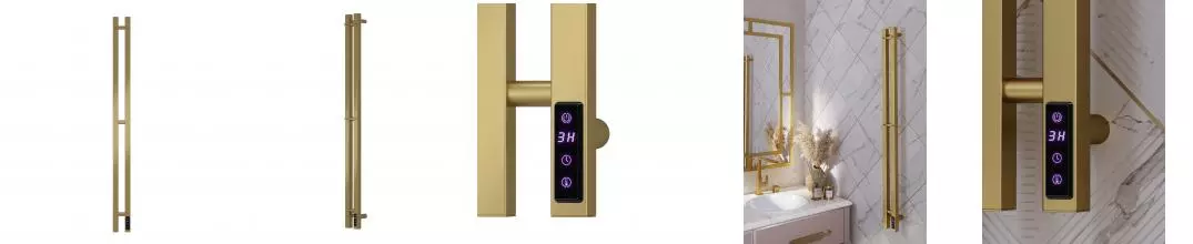 Полотенцесушитель электрический APEXTERMO Сириус SR10111GLB 1100x80 с крючками, золотой матовый Полотенцесушитель электрический APEXTERMO Сириус SR10111GLB 1100x80 с крючками, золотой матовый