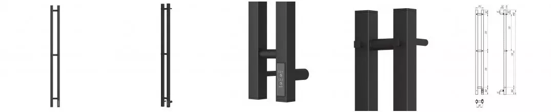 Полотенцесушитель электрический APEXTERMO Сириус SR10121BM 1200x80 с крючками, черный матовый Полотенцесушитель электрический APEXTERMO Сириус SR10121BM 1200x80 с крючками, черный матовый