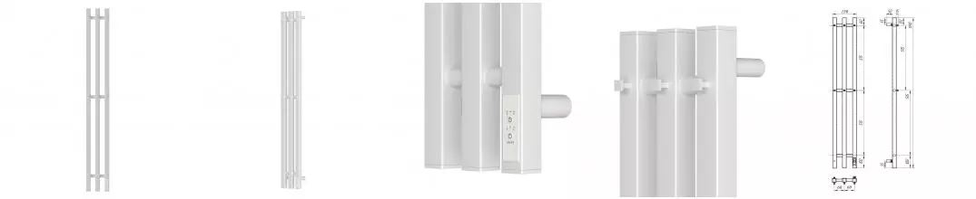 Полотенцесушитель электрический APEXTERMO Сириус SR10122WM 1200x120 с крючками, белый матовый