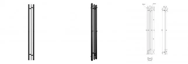 Полотенцесушитель электрический APEXTERMO Дельта DL10121BM 1200x100 с крючками, черный матовый Полотенцесушитель электрический APEXTERMO Дельта DL10121BM 1200x100 с крючками, черный матовый