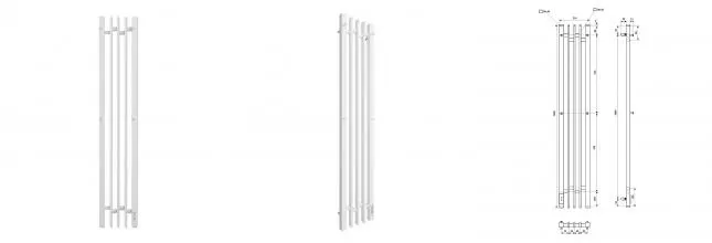 Полотенцесушитель электрический APEXTERMO Дельта DL10123WM 1200x180 с крючками, белый матовый