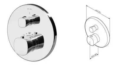 Смеситель для ванны «Am.Pm» Spirit V2.1 F71A75600 с термостатом хром