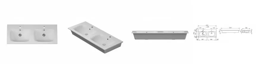 Раковина двойная «Am.Pm» Spirit 2.0 120 фаянсовая