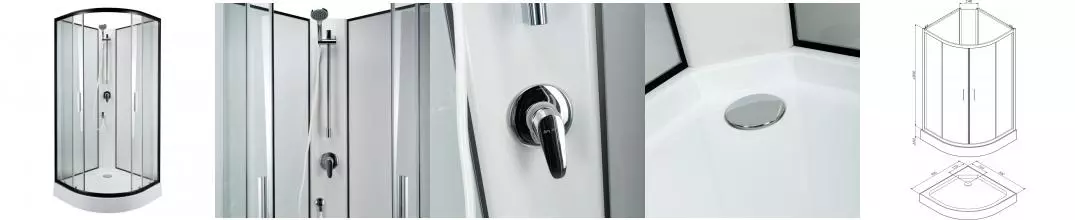 Душевая кабина «Am.Pm» Joy W85C-001-090GT 90/90 низкий поддон прозрачная/белая без крыши