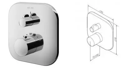 Смеситель для ванны «Am.Pm» Sensation F3075600 с термостатом хром