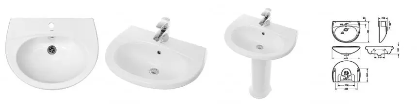 Раковина «Sanita» Виктория 60/46 WB.PD/Victoria/60-C/WHT.G/S1 фарфоровая белая