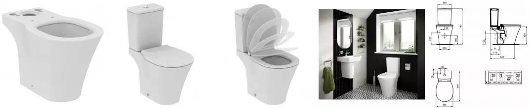 "Коннект Эйр" AQUABLADE напольный унитаз для монтажа с бачком, белый · Connect Air, Ideal Standard, E009701