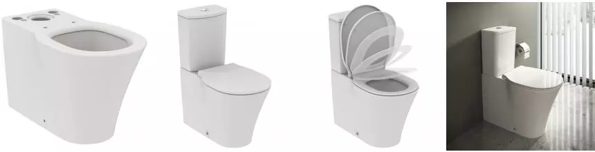 "Коннект Эйр" AQUABLADE пристенный напольный унитаз для монтажа с бачком, белый · Connect Air, Ideal Standard, E013701