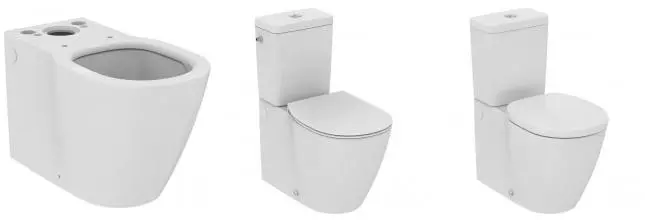 "Коннект" AQUABLADE пристенный напольный унитаз для монтажа с бачком горизонтальный слив, белый · Connect, Ideal Standard, E039701