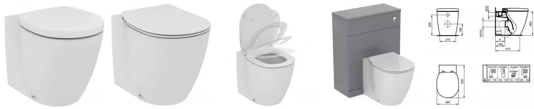 Коннект AQUABLADE пристенный напольный унитаз-соло, белый · Connect, Ideal Standard, E052401