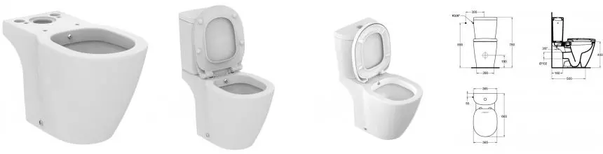 Коннект унитаз напольный, горизонтальный слив, c функцией биде, белый · Connect, Ideal Standard, E781801