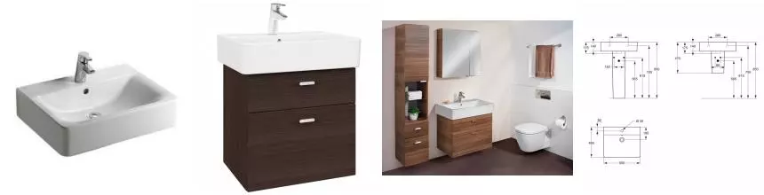 Раковина «Ideal Standard» Connect Cube 55/46 E784401 фарфоровая белая Раковина «Ideal Standard» Connect Cube 55/46 E784401 фарфоровая белая