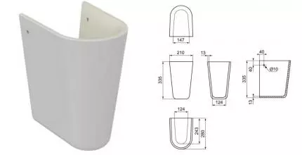 Полупьедестал «Ideal Standard» Eurovit/Playa W320901 фарфоровый белый