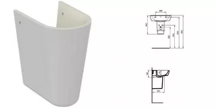 Полупьедестал «Ideal Standard» Tempo T423001 фарфоровый белый