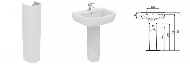 Пьедестал «Ideal Standard» Tempo T422901 фарфоровый белый Пьедестал «Ideal Standard» Tempo T422901 фарфоровый белый