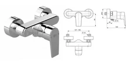Смеситель для душа «Ideal Standard» Tesi A6581AA хром