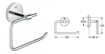 Держатель для туалетной бумаги «Grohe» BauCosmopolitan 40457001 на стену хром