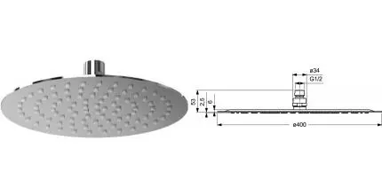 Верхний душ «Ideal Standard» IdealRain Luxe B0386MY полированная сталь Верхний душ «Ideal Standard» IdealRain Luxe B0386MY полированная сталь
