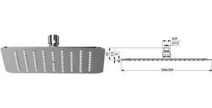 Верхний душ «Ideal Standard» IdealRain Luxe B0388MY полированная сталь