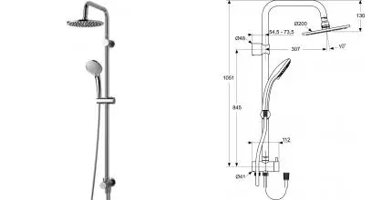 Душевая стойка «Ideal Standard» IdealDuo A5691AA хром