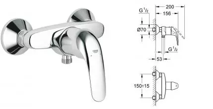 Смеситель для душа «Grohe» Euroeco 32740000 хром Смеситель для душа «Grohe» Euroeco 32740000 хром