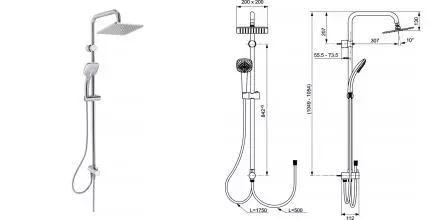 Душевая стойка «Ideal Standard» IdealRain Cube A5862AA хром