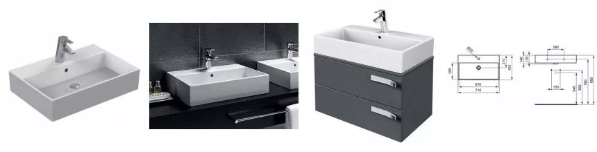 Раковина «Ideal Standard» Strada 71/42 K078201 фарфоровая белая Раковина «Ideal Standard» Strada 71/42 K078201 фарфоровая белая