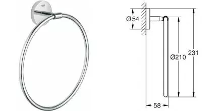 Полотенцедержатель «Grohe» BauCosmopolitan 40460001 на стену хром
