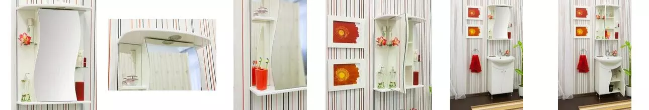 Зеркальный шкаф «Sanflor» Лина 65 с подсветкой белый левый Зеркальный шкаф «Sanflor» Лина 65 с подсветкой белый левый